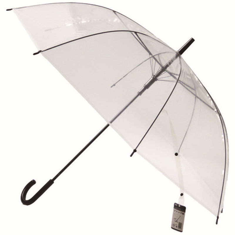 オカザキ ジャンプ傘 65cm 透明 8本 1個(ご注文単位1個)【直送品】