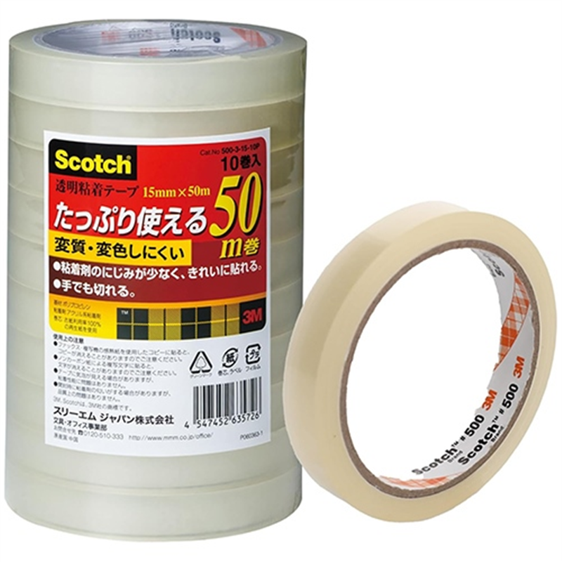 スリーエム ジャパン スコッチ透明粘着テープ15mmX50 m 1個（ご注文単位1個）【直送品】