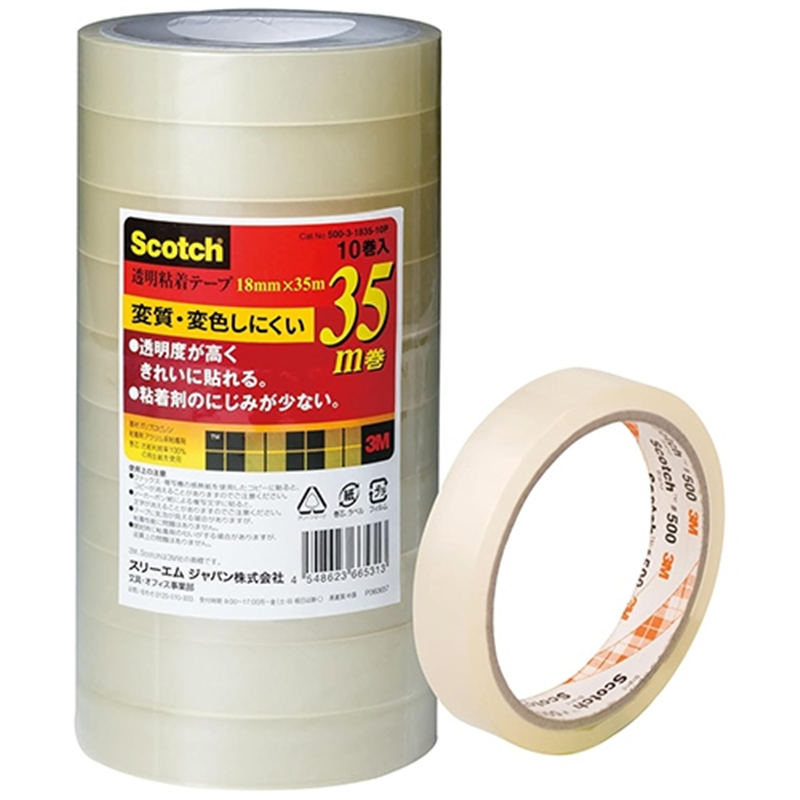 スリーエム ジャパン スコッチ透明粘着テープ18mmX35 m 1個（ご注文単位1個）【直送品】