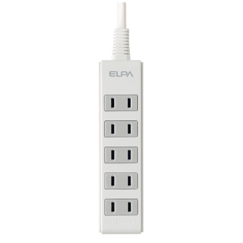 朝日電器 OAタップ5個口2m LPT-502N(W) 1個（ご注文単位1個）【直送品】