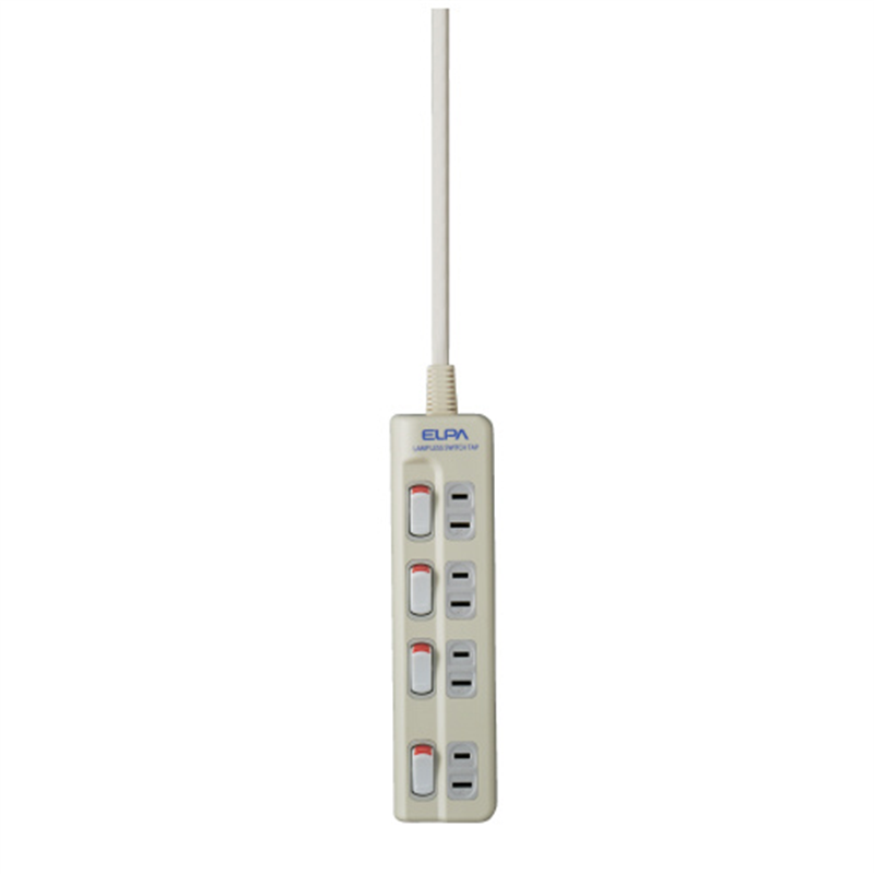 朝日電器 ランプレスタップ4個口WLS-410EB(W) 1m 1個（ご注文単位1個）【直送品】
