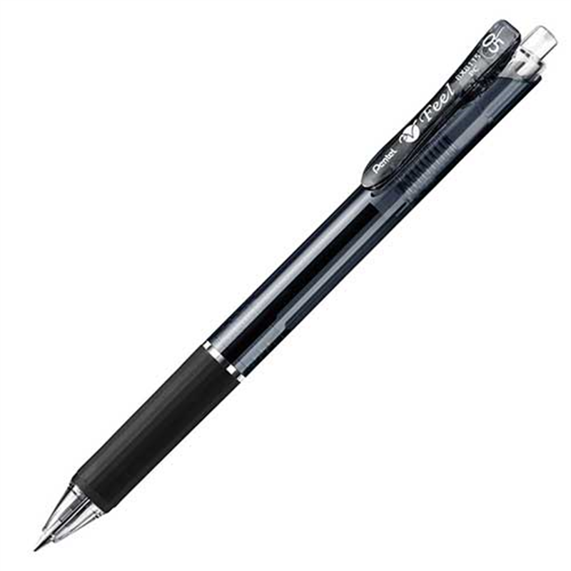 ぺんてる フィール0.5 クリアブラック軸 黒 BXB115-A 1個（ご注文単位1個）【直送品】