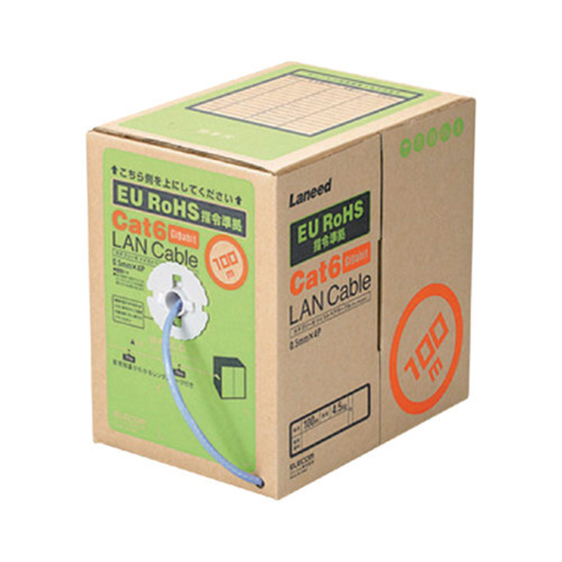 エレコム LANケーブルCat6 青 100m LD-CT6BU100RS 1個（ご注文単位1個）【直送品】