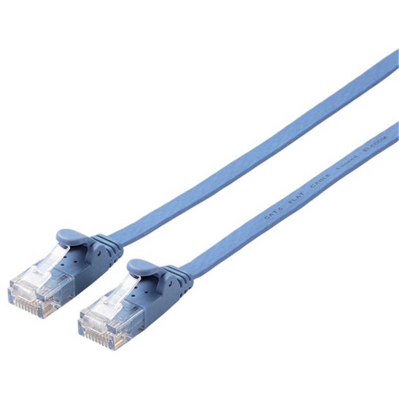 エレコム LANケーブルフラットCat6 10mLD-GF2/BU10 1個(ご注文単位1個)【直送品】