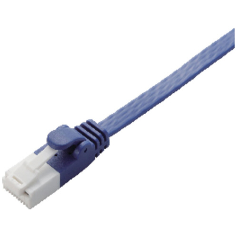 エレコム LANケーブルフラット6A青2mLD-GFAT/BM20 1個（ご注文単位1個）【直送品】