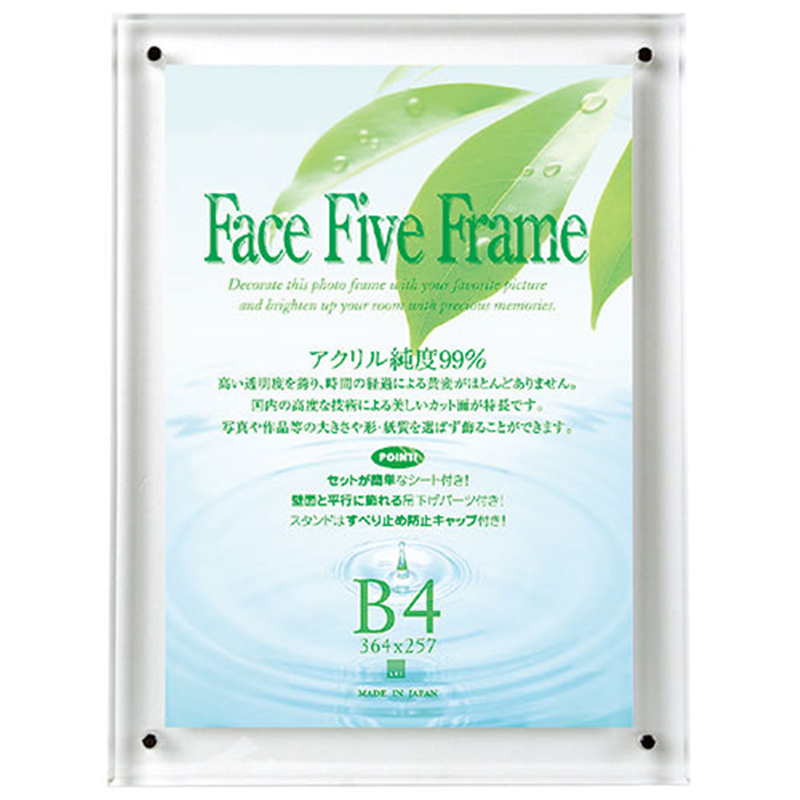 アートプリントジャパン フェイスファイブフレーム クリア B4 1個（ご注文単位1個）【直送品】