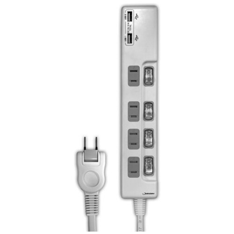 HIDISC USB2ポート付き 節電タップ HDUTC4U2WH 1個（ご注文単位1個）【直送品】