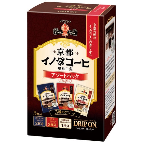 キーコーヒー ※ドリップオン イノダコーヒーアソートパック 5袋/箱 ※軽(ご注文単位1箱)【直送品】