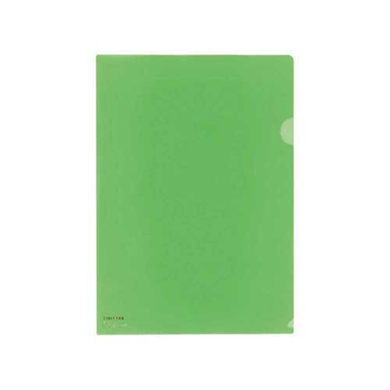 LIHITLAB クリヤーホルダー F-78-6 A4 黄緑 5枚  1個（ご注文単位1個）【直送品】