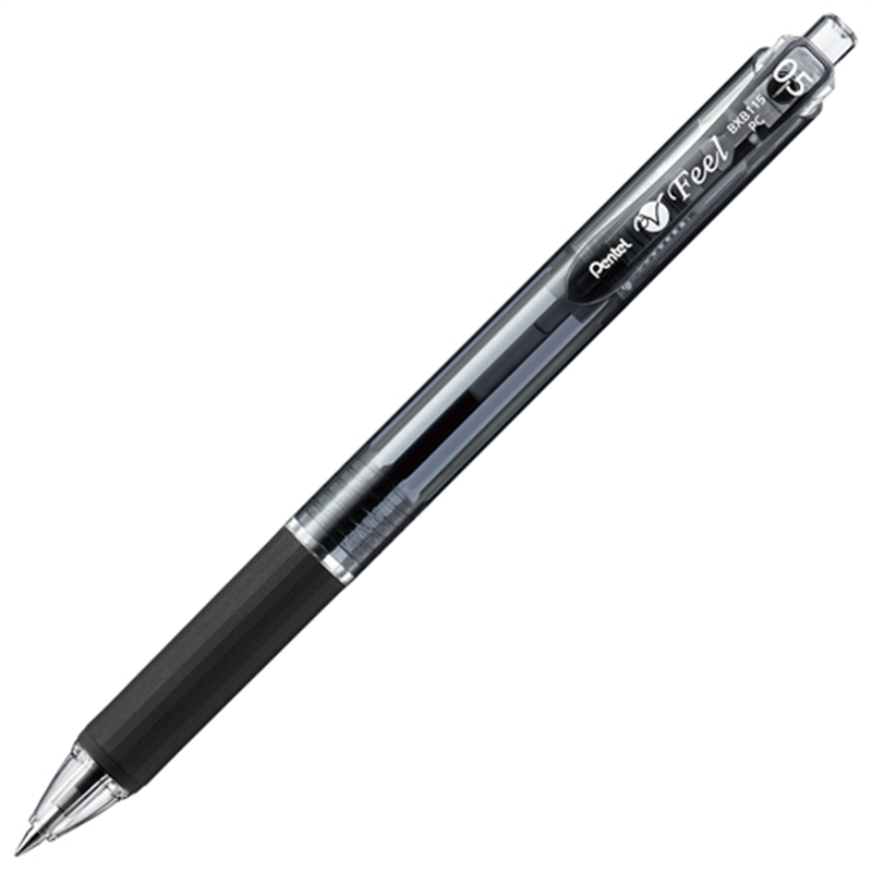 ぺんてる フィール0.5 Cブラック軸 黒 BXB115-A 10本 1個（ご注文単位1個）【直送品】