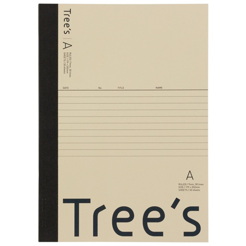 日本ノート Trees B5 A罫 30枚 クリーム 10冊  1個（ご注文単位1個）【直送品】