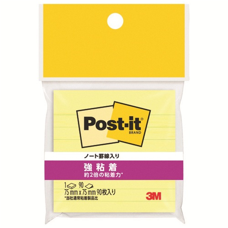 スリーエム ジャパン Post-it強粘着 罫線入 630SS-RPY イエロー  1個（ご注文単位1個）【直送品】