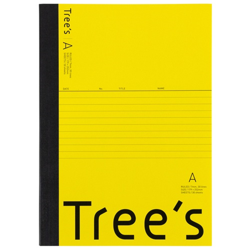 日本ノート Trees B5 A罫 30枚 イエロー 1個(ご注文単位1個)【直送品】