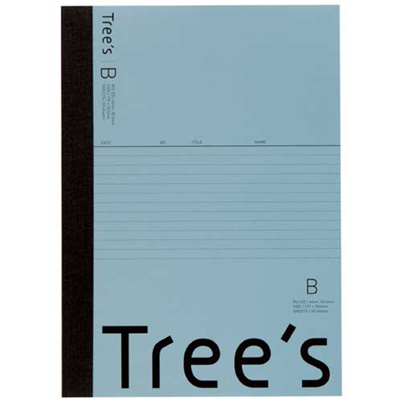 日本ノート Trees B5 B罫 50枚 ブルーグレー 1個(ご注文単位1個)【直送品】