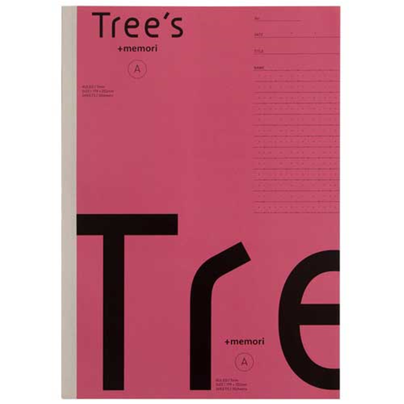 日本ノート Trees B5 Pメモリ A罫 30枚 ピンク 1個(ご注文単位1個)【直送品】