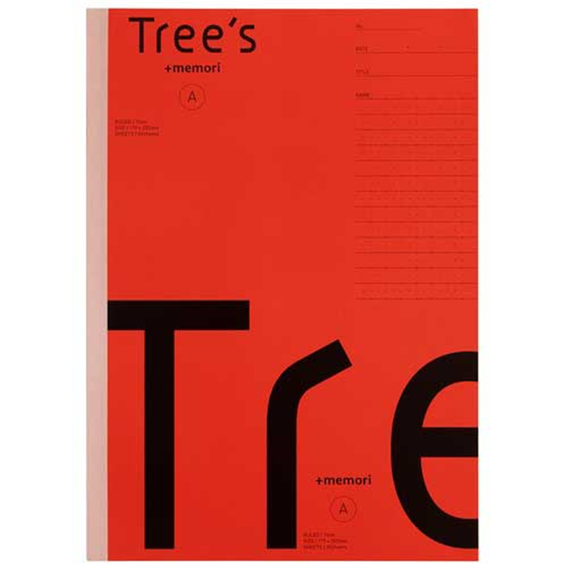 日本ノート Trees B5 Pメモリ A罫 30枚 レッド 1個(ご注文単位1個)【直送品】