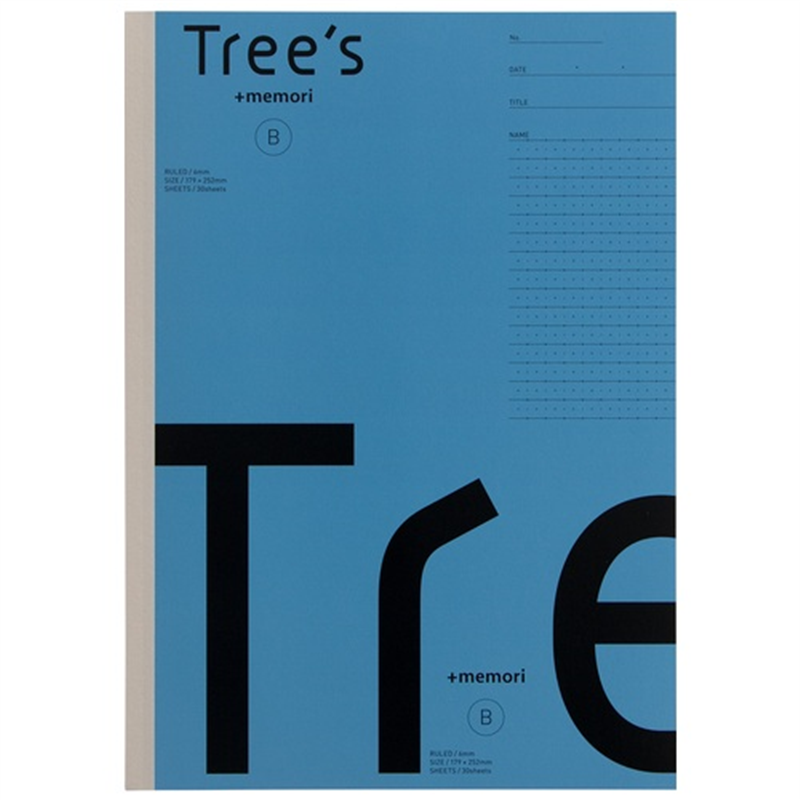 日本ノート Trees B5 Pメモリ B罫 30枚 ライトブルー 1個(ご注文単位1個)【直送品】