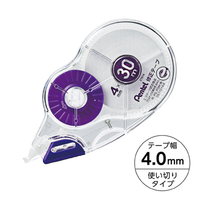 ぺんてる 修正テープ4mm×30m XZT514-W 1個(ご注文単位1個)【直送品】