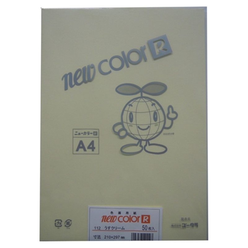 リンテック 色画用紙R A4 A4NCR-112 うすクリーム  1個（ご注文単位1個）【直送品】
