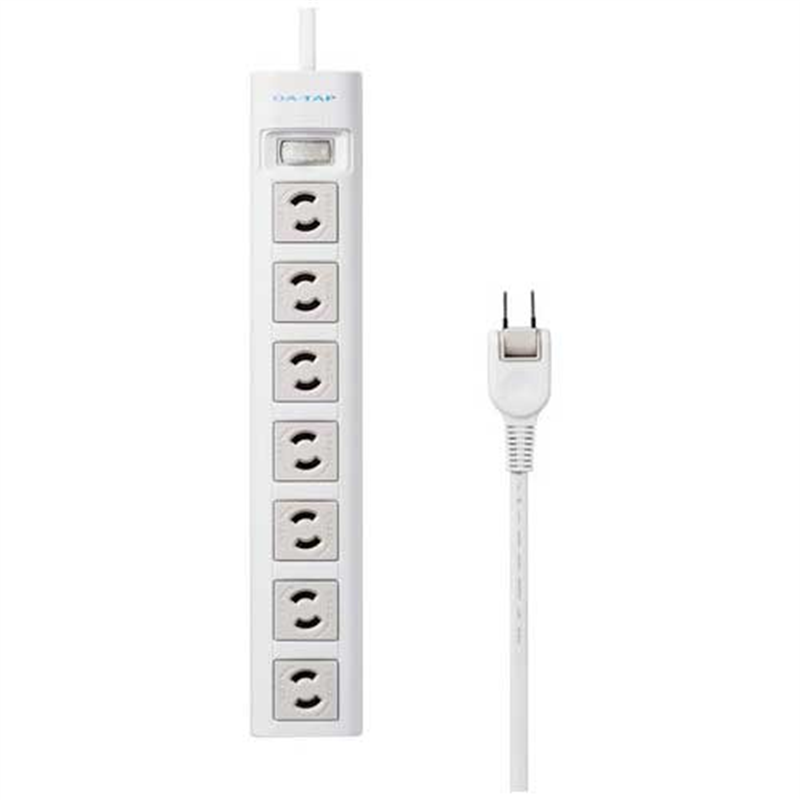 エレコム OAタップT-Y3A-2720WH 2P/7個口2m  1個（ご注文単位1個）【直送品】