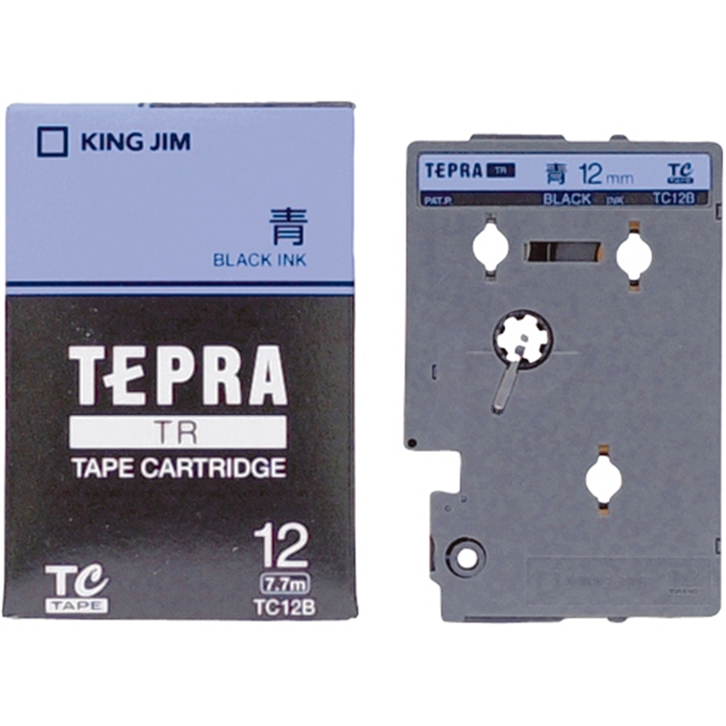 キングジム テプラTRテープ TC12B 青に黒文字 12mm 1個(ご注文単位1個)【直送品】