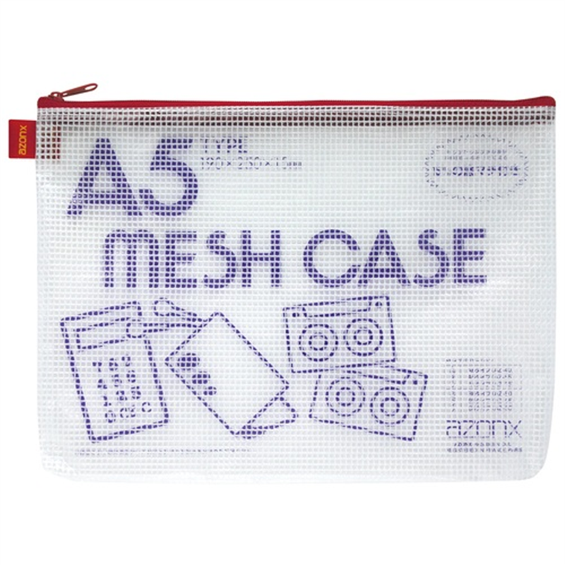 セキセイ メッシュケース AZ-55E A5 レッド  1個（ご注文単位1個）【直送品】