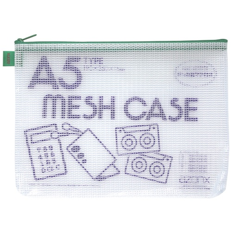 セキセイ メッシュケース AZ-55E A5 グリーン  1個（ご注文単位1個）【直送品】