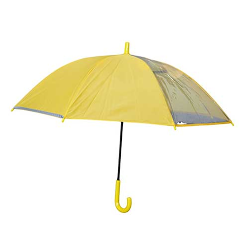 ハピラ 子供ジャンプ傘イエロー 窓付き 55cm 1個(ご注文単位1個)【直送品】