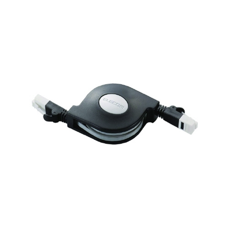 エレコム LANケーブル 巻取り 2.5m LD-MCTGT/BK2 1個（ご注文単位1個）【直送品】