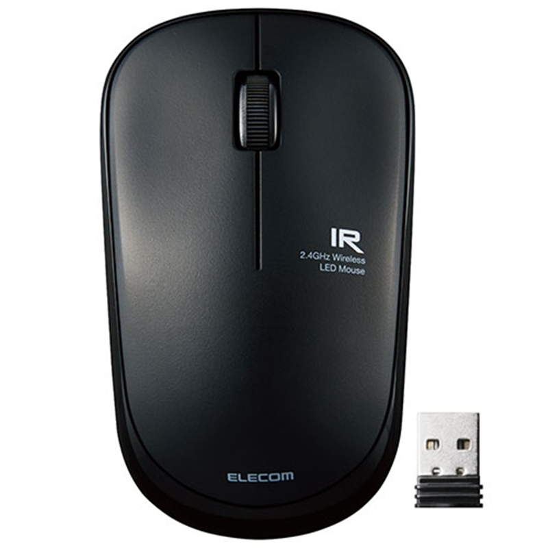 エレコム 抗菌ワイヤレスIRマウス M-IR07DRKBK 黒 1個(ご注文単位1個)【直送品】