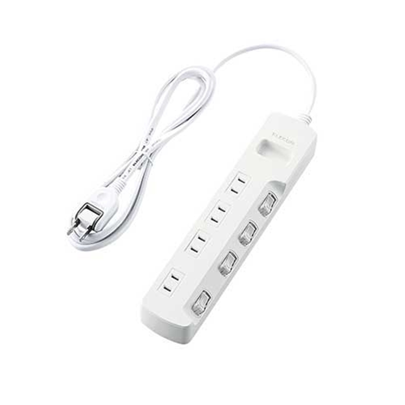 エレコム 省エネタップ4個口 T-E5A-2420WH 2m 1個(ご注文単位1個)【直送品】