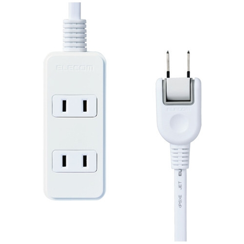 エレコム 電源タップ 3個口 1m T-S02-2310WH 1個(ご注文単位1個)【直送品】