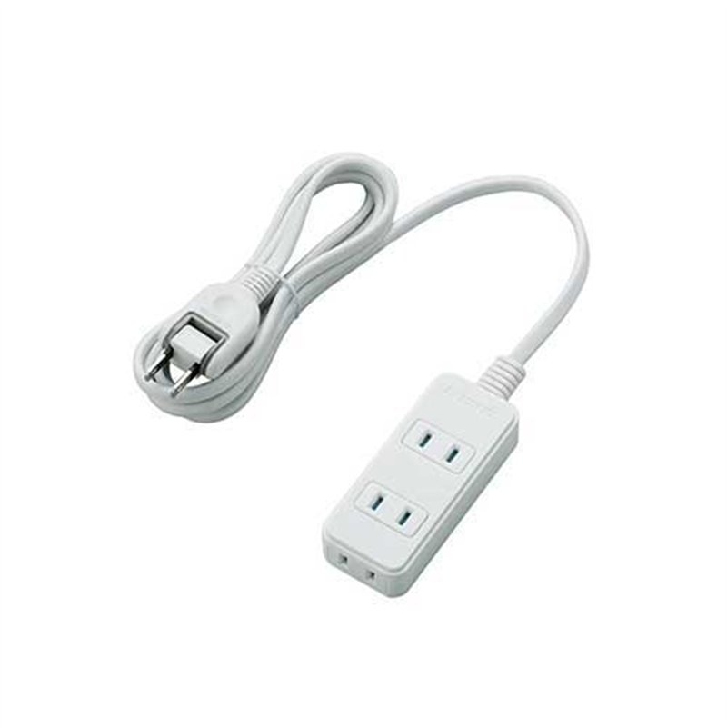 エレコム 電源タップ 3個口 2m T-ST02-22320WH 1個(ご注文単位1個)【直送品】