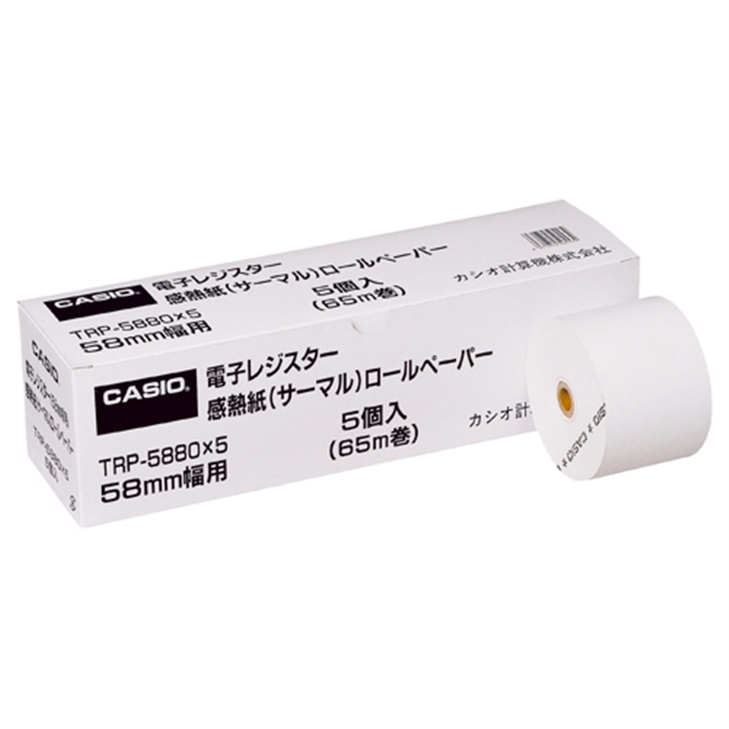 カシオ計算機 レジ用サーマルロール紙 TRP-5880X5 5巻 1個（ご注文単位1個）【直送品】