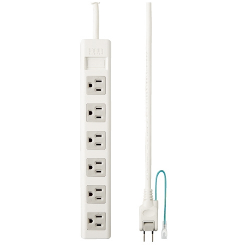 サンワサプライ タップ6個口TAP-N3625MGN 1個(ご注文単位1個)【直送品】