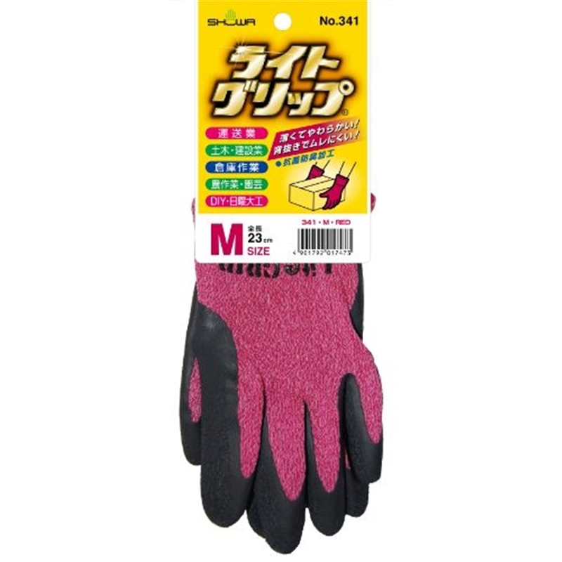 ショーワグローブ 341 ライトグリップ M レッド 1個（ご注文単位1個）【直送品】