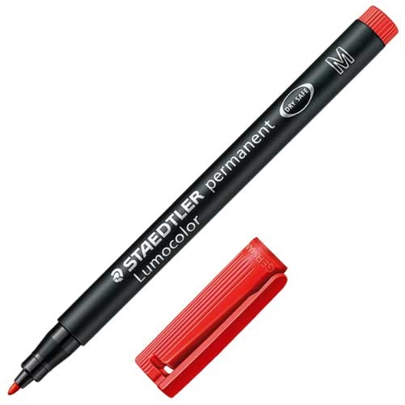 ステッドラー ルモカラー油性 細書M レッド 317-2 1個（ご注文単位1個）【直送品】