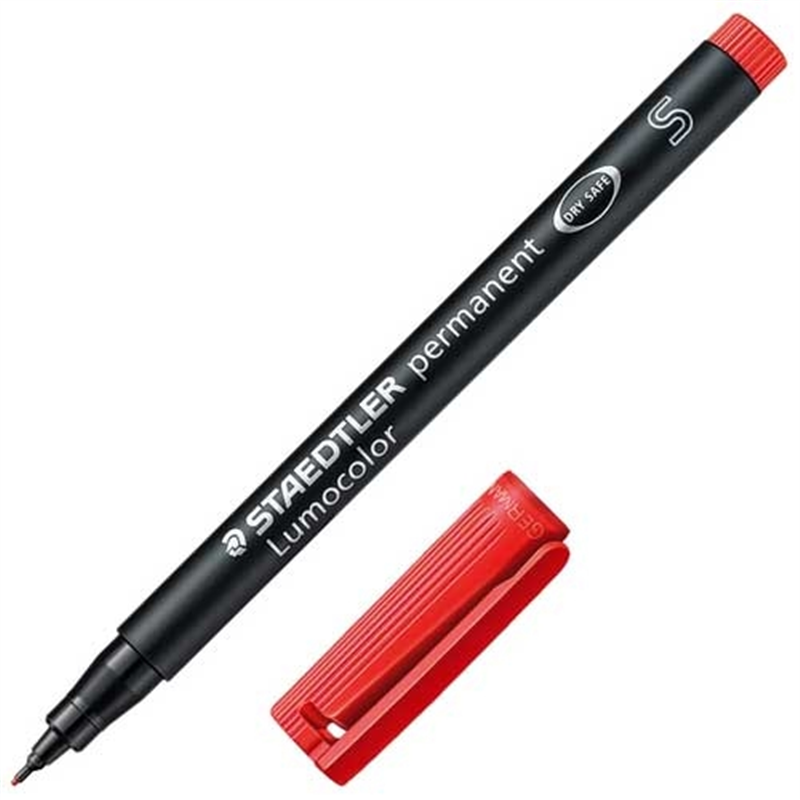 ステッドラー ルモカラー油性 超極細S レッド 313-2 1個（ご注文単位1個）【直送品】