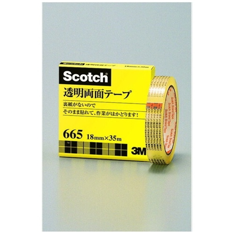スリーエム ジャパン スコッチ透明両面テープ665-3-18 18mm×35m 1個（ご注文単位1個）【直送品】