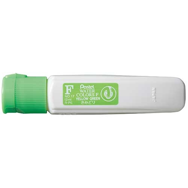 ぺんてる エフ水彩 ポリチューブ WFCT17 黄緑 1個(ご注文単位1個)【直送品】