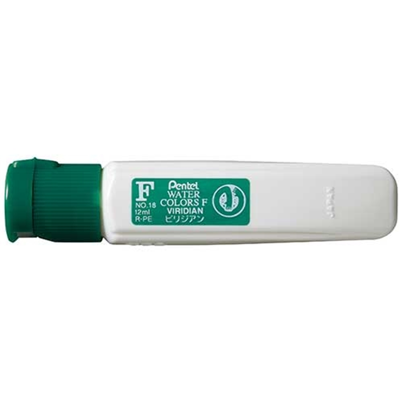 ぺんてる エフ水彩 ポリチューブ WFCT18 ビリジア 1個(ご注文単位1個)【直送品】