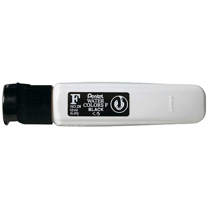 ぺんてる エフ水彩 ポリチューブ WFCT28 黒 1個(ご注文単位1個)【直送品】