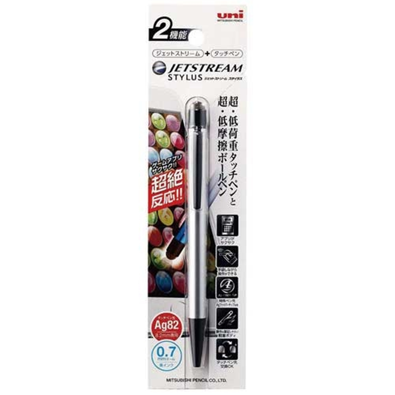 三菱鉛筆 JETSTREAMスタイラス SXNT82 シルバー 1個(ご注文単位1個)【直送品】