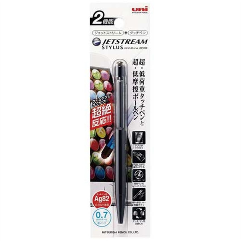三菱鉛筆 JETSTREAMスタイラス SXNT82 ブラック 1個(ご注文単位1個)【直送品】