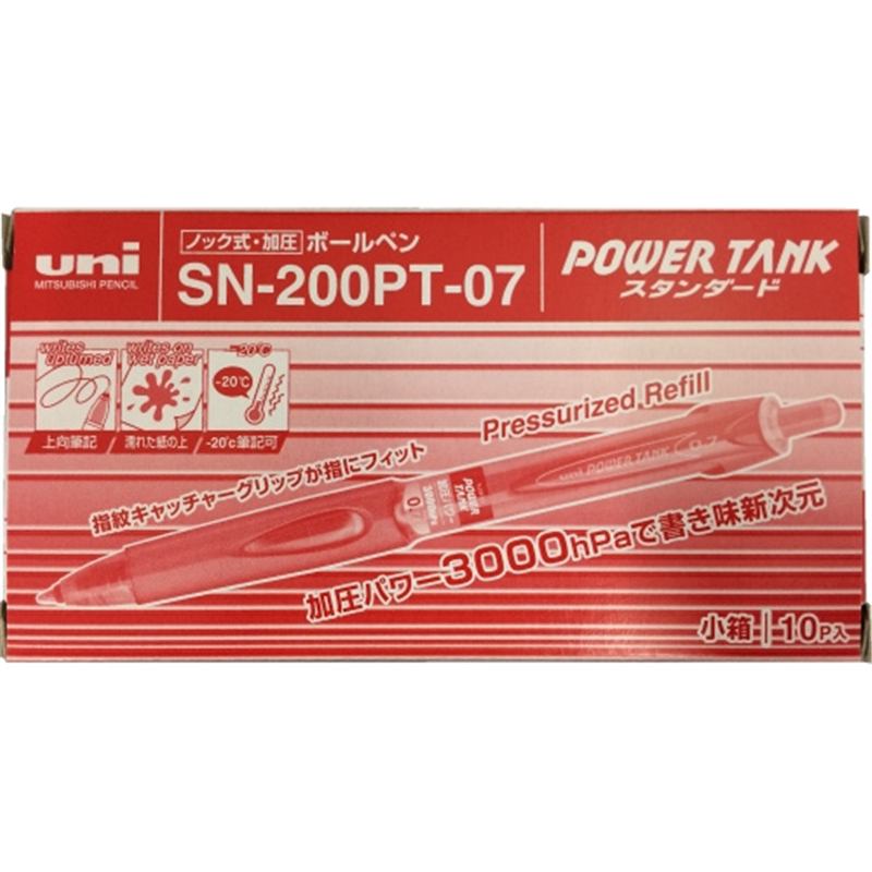 三菱鉛筆 パワータンク07 SN200PT0715 赤 1個(ご注文単位1個)【直送品】