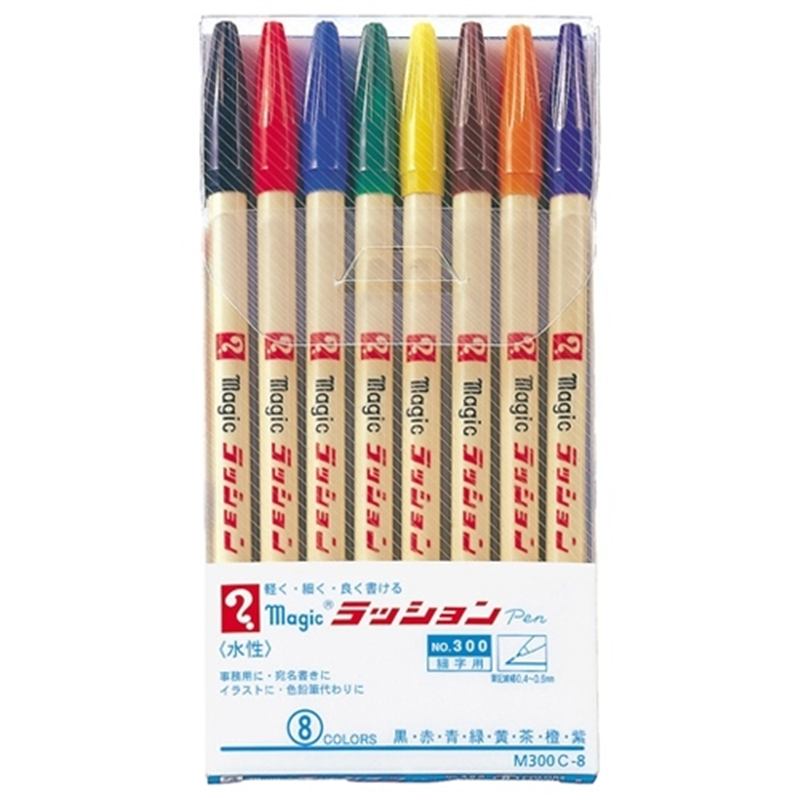 寺西化学工業 ラッションペン M300C-8 細字 8色セット 1個(ご注文単位1個)【直送品】