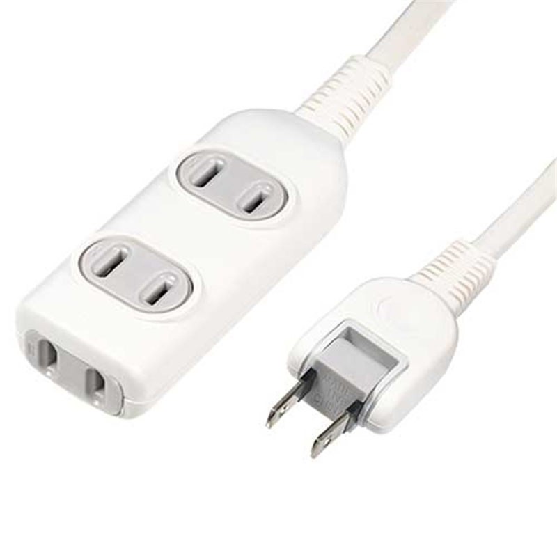朝日電器 コード付タップ LPT-302NW 3個口/2m 1個(ご注文単位1個)【直送品】