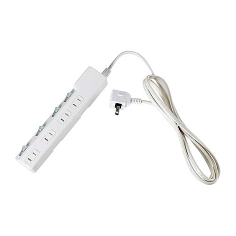 朝日電器 耐雷SW付タップ 4個口 2m WLK-42S(W) 1個(ご注文単位1個)【直送品】