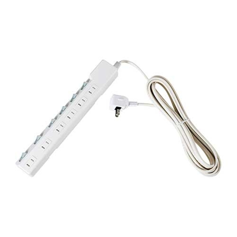 朝日電器 耐雷SW付タップ 6個口 5m WLK-65S(W) 1個(ご注文単位1個)【直送品】