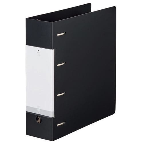 LIHITLAB D型リングファイル4穴A4S G1290-24 黒(ご注文単位1冊)【直送品】